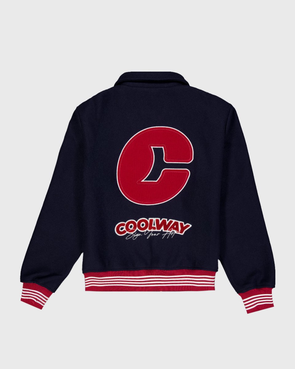 Coolway Dark Navy Varsity - Retro Sports Jacket