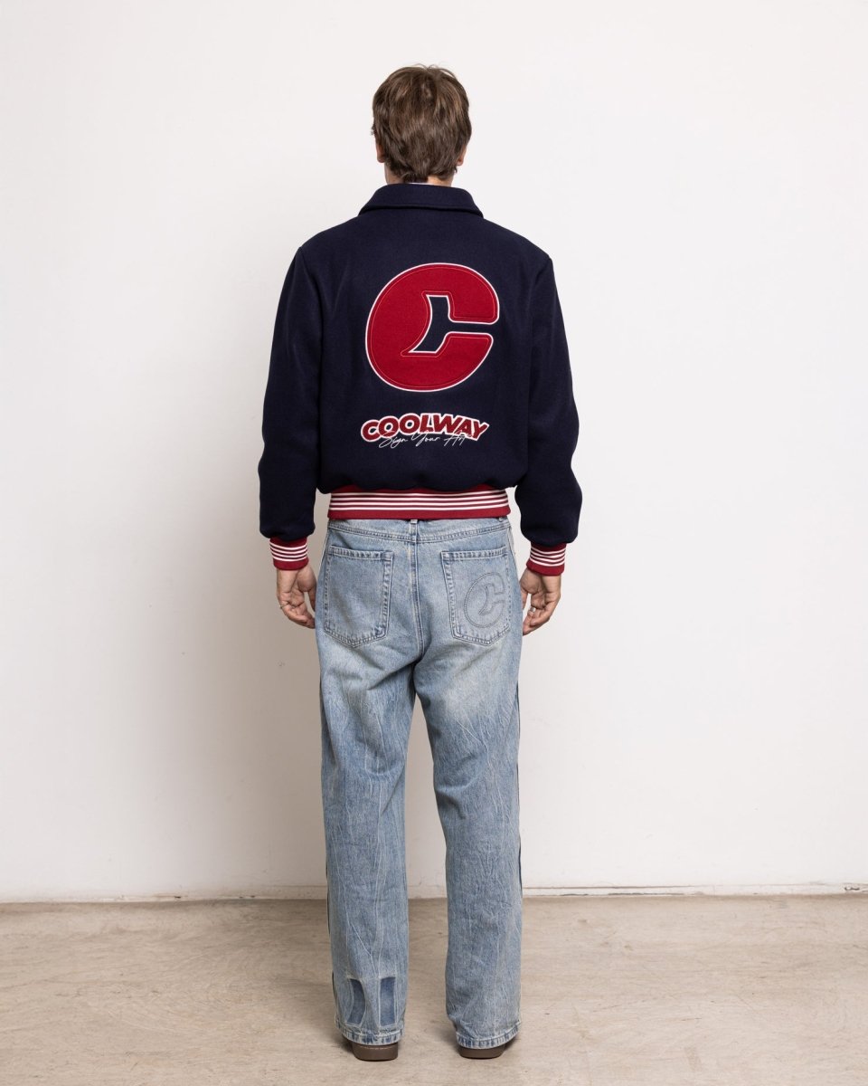 Coolway Dark Navy Varsity - Retro Sports Jacket
