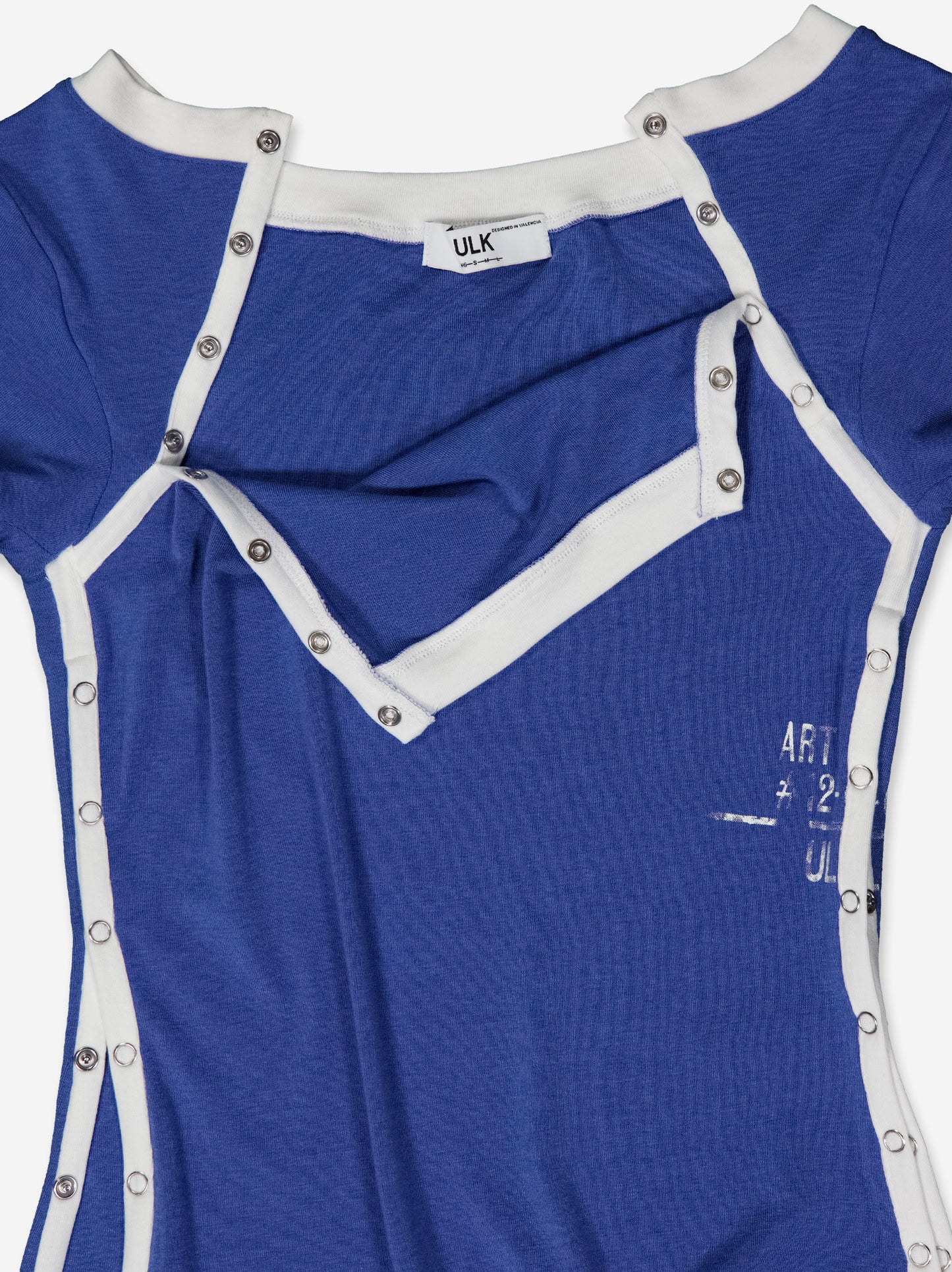 Blue T-shirt with contrasting slits - Vita