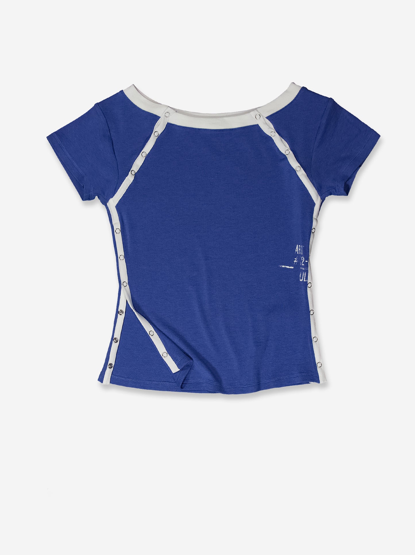 Blue T-shirt with contrasting slits - Vita