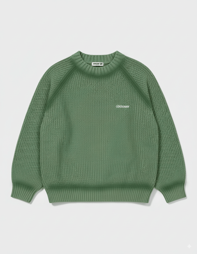 Coolway Green Knit Sweater - Jersey de manga larga en punto