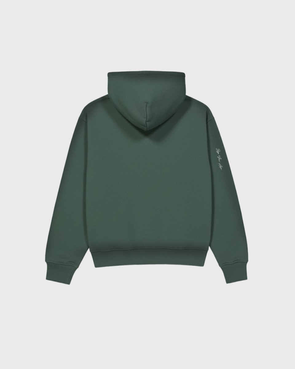 Coolway Break Green Zipped Hoodie - Sudadera con cremallera y capucha