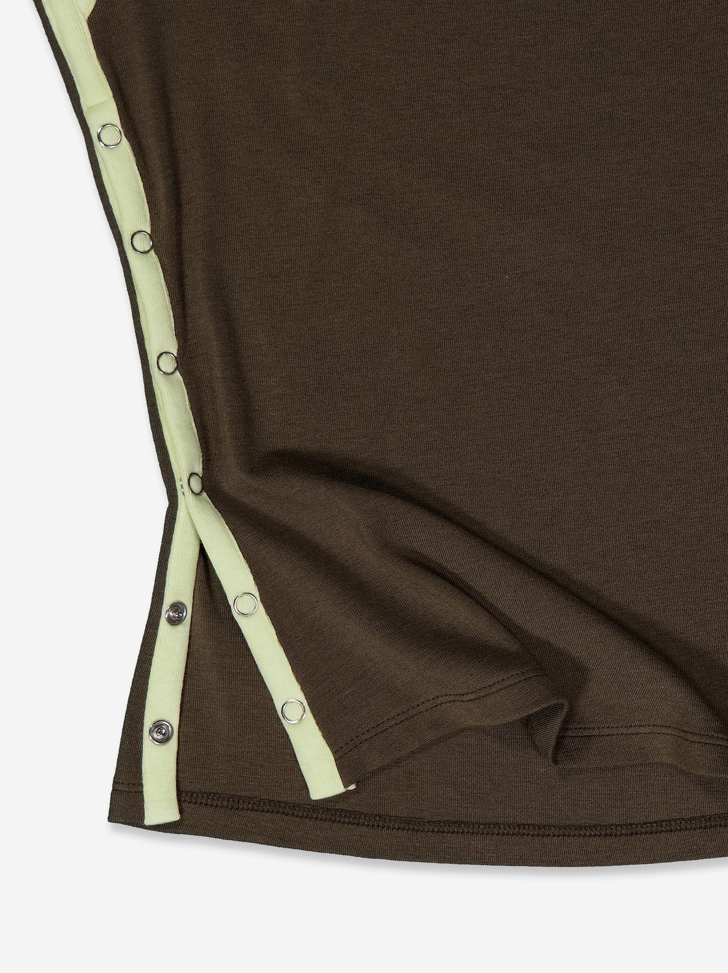Khaki T-shirt with contrasting slits - Vita