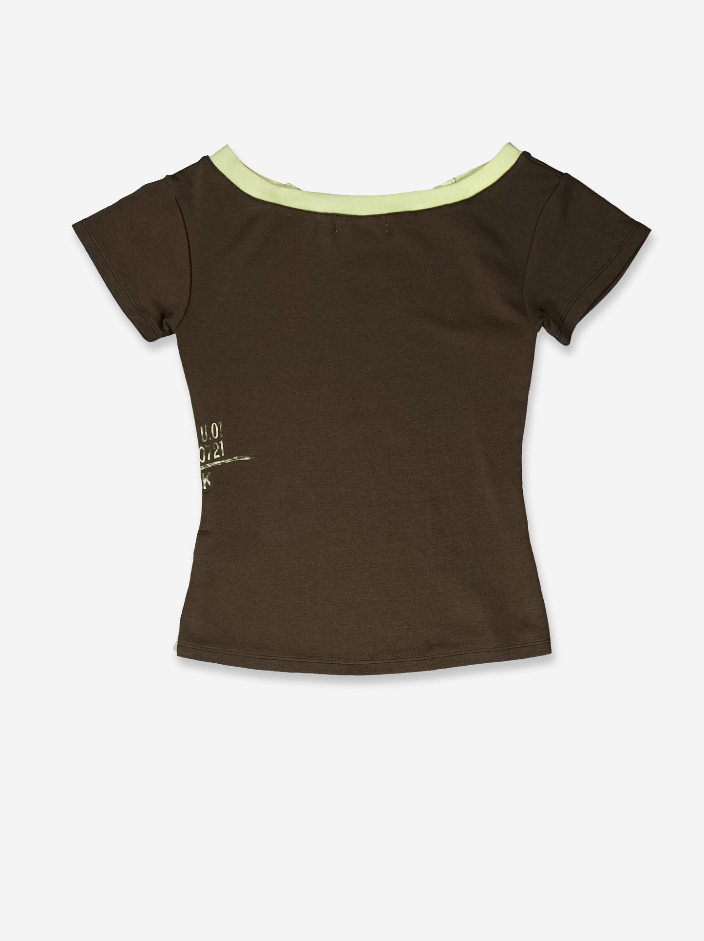 Khaki T-shirt with contrasting slits - Vita