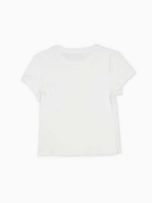 Long-sleeved white T-shirt - Lime