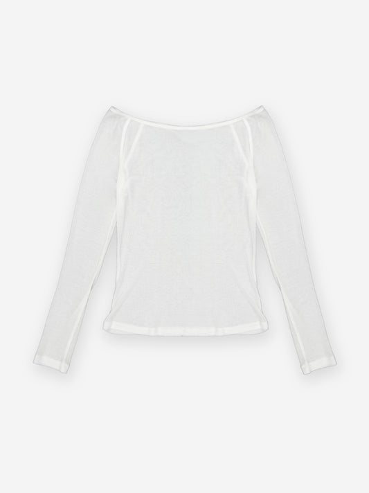 Semi-sheer boat neck t-shirt - Tana