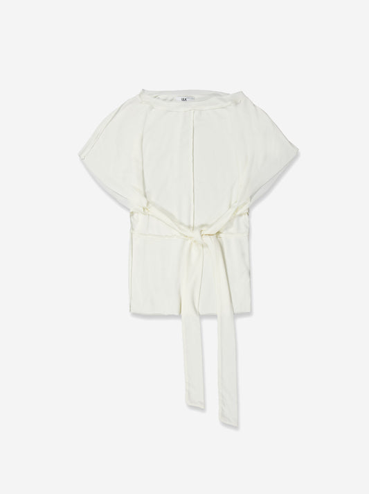 Top fluido blanco con lazada en cintura - Velara