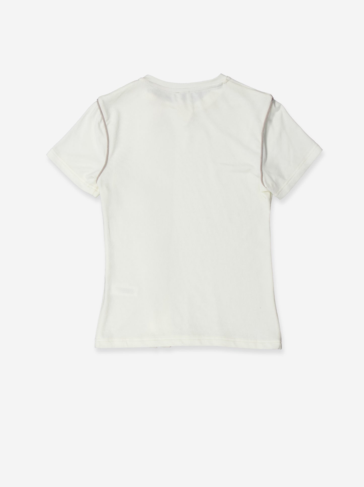White T-shirt with front zip fastening and contrast detail - Mani