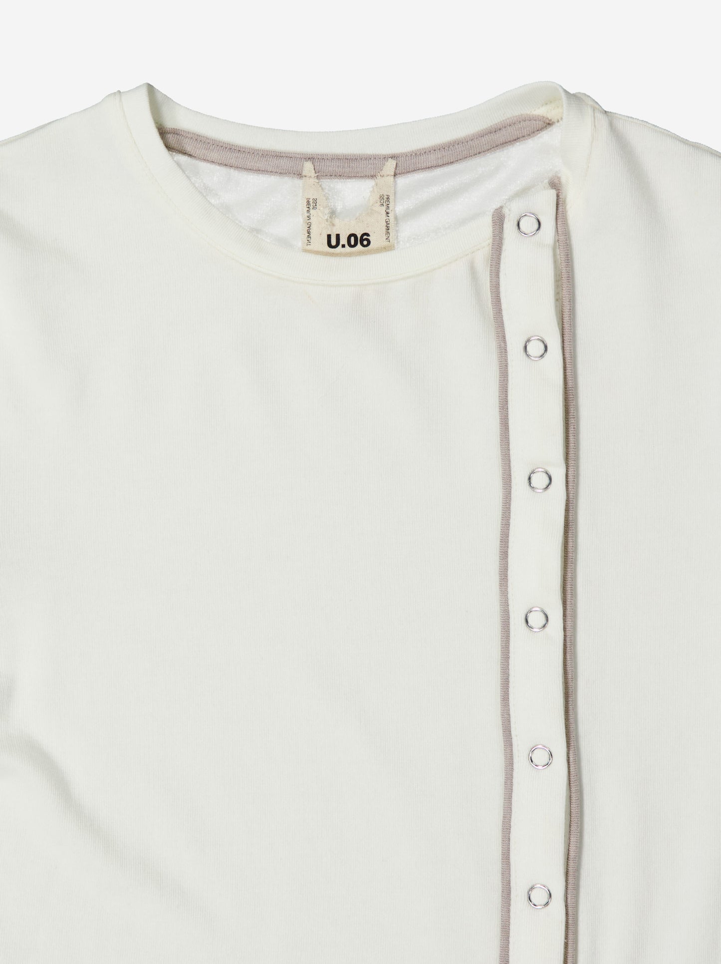 White T-shirt with front zip fastening and contrast detail - Mani