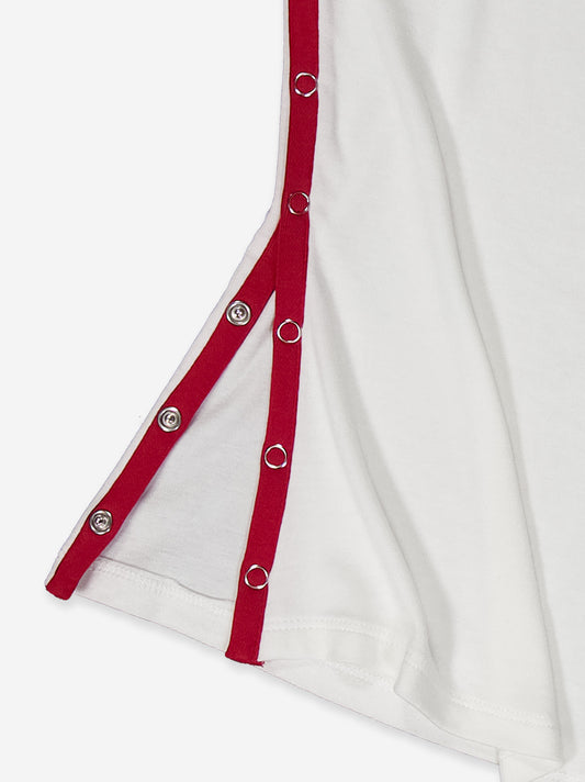 White T-shirt with contrasting cut-outs - Vita