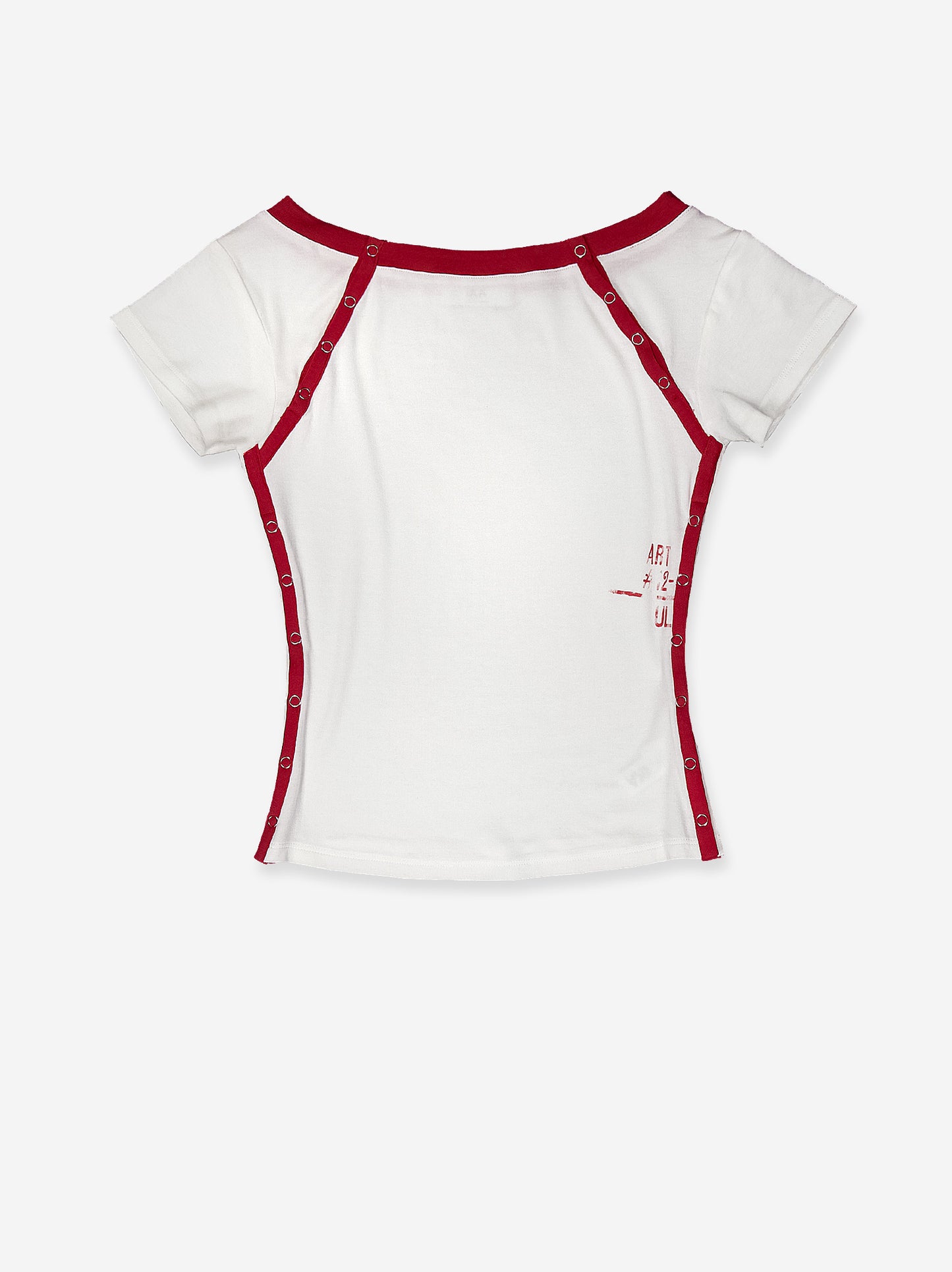 White T-shirt with contrasting cut-outs - Vita