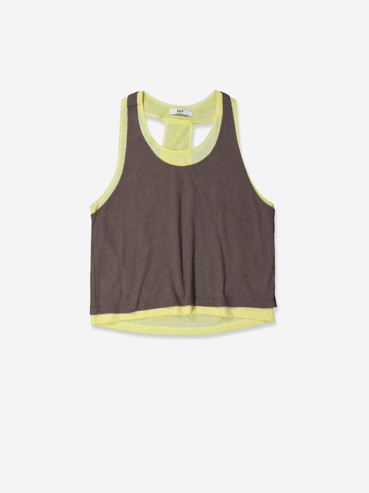 Brown - Taupe contrast double layer top