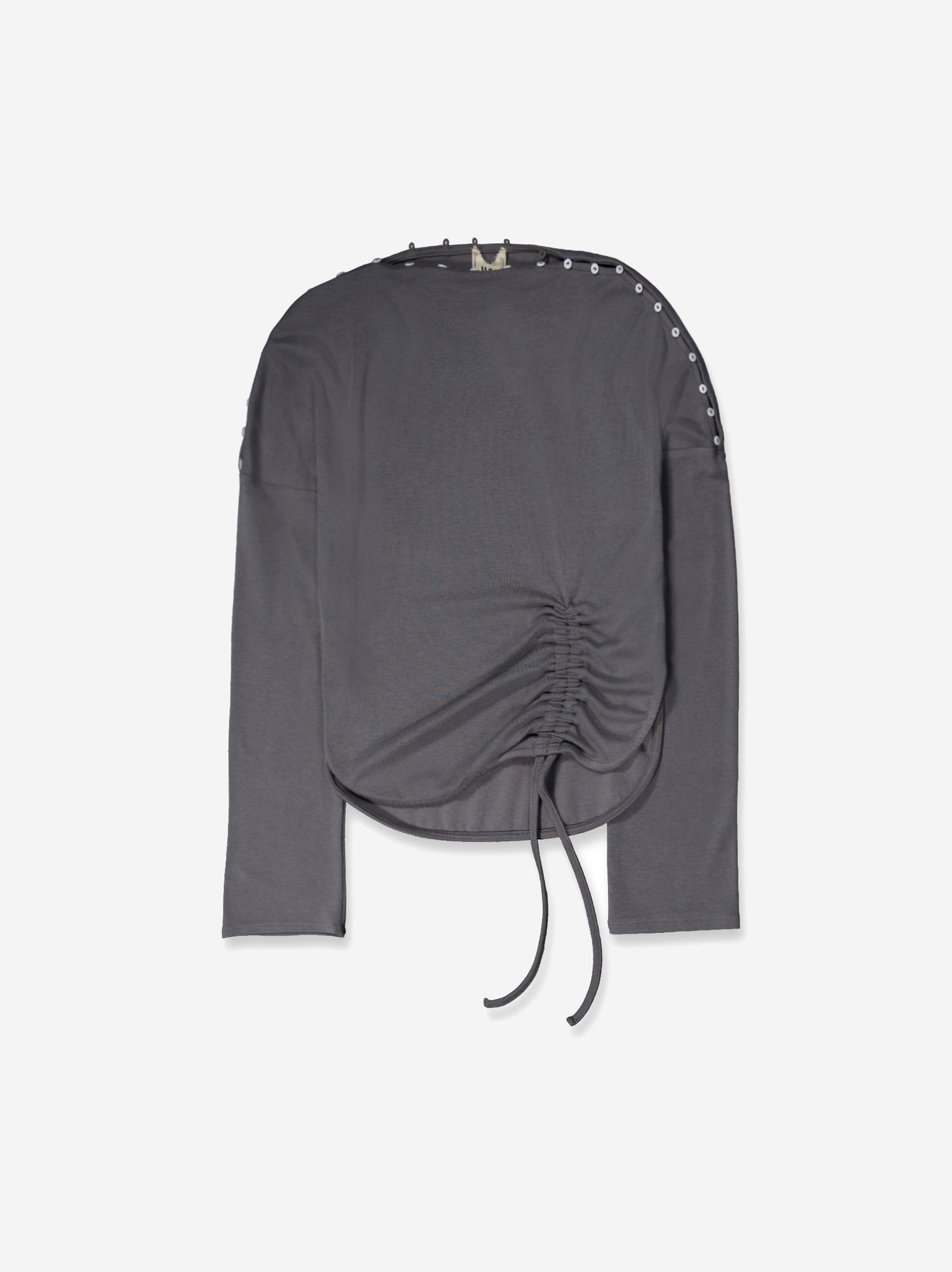 Top gris de manga larga con frunce lateral - Xiquet