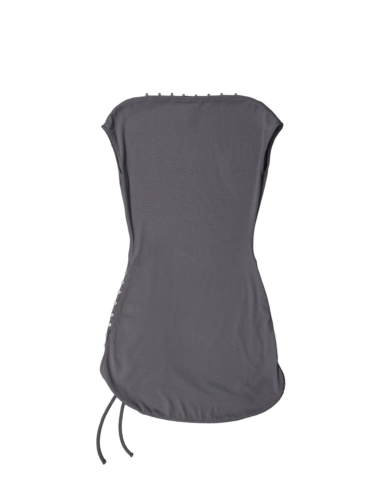 Grey Ruched Side Fitted Dress - Xiqueta