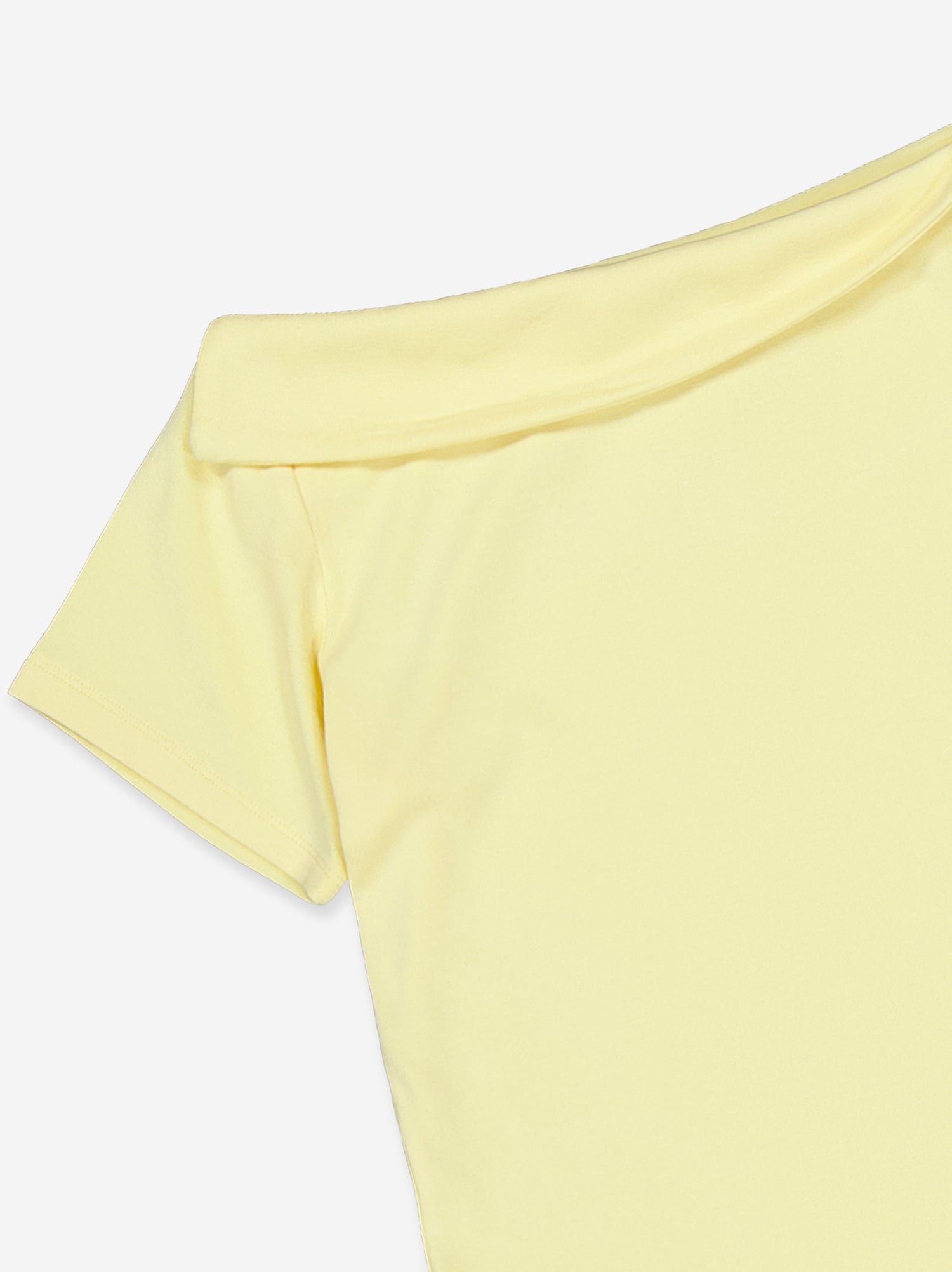 Yellow top with folded boat neck - Wave