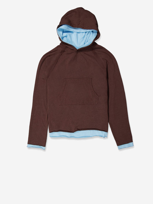 Brown double hoodie - Twotwo