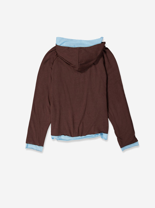 Brown double hoodie - Twotwo