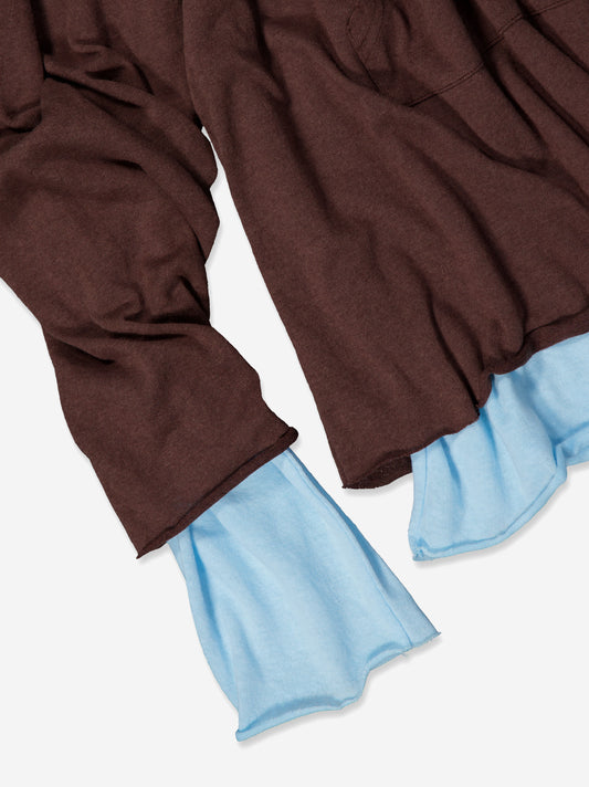 Brown double hoodie - Twotwo