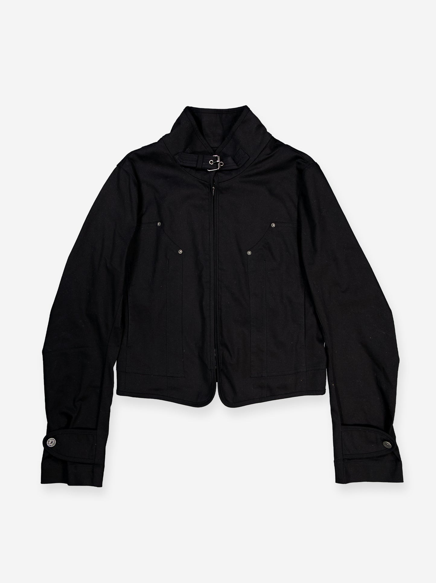 Chaqueta negra utilitaria con ajustes de hebilla - Luz