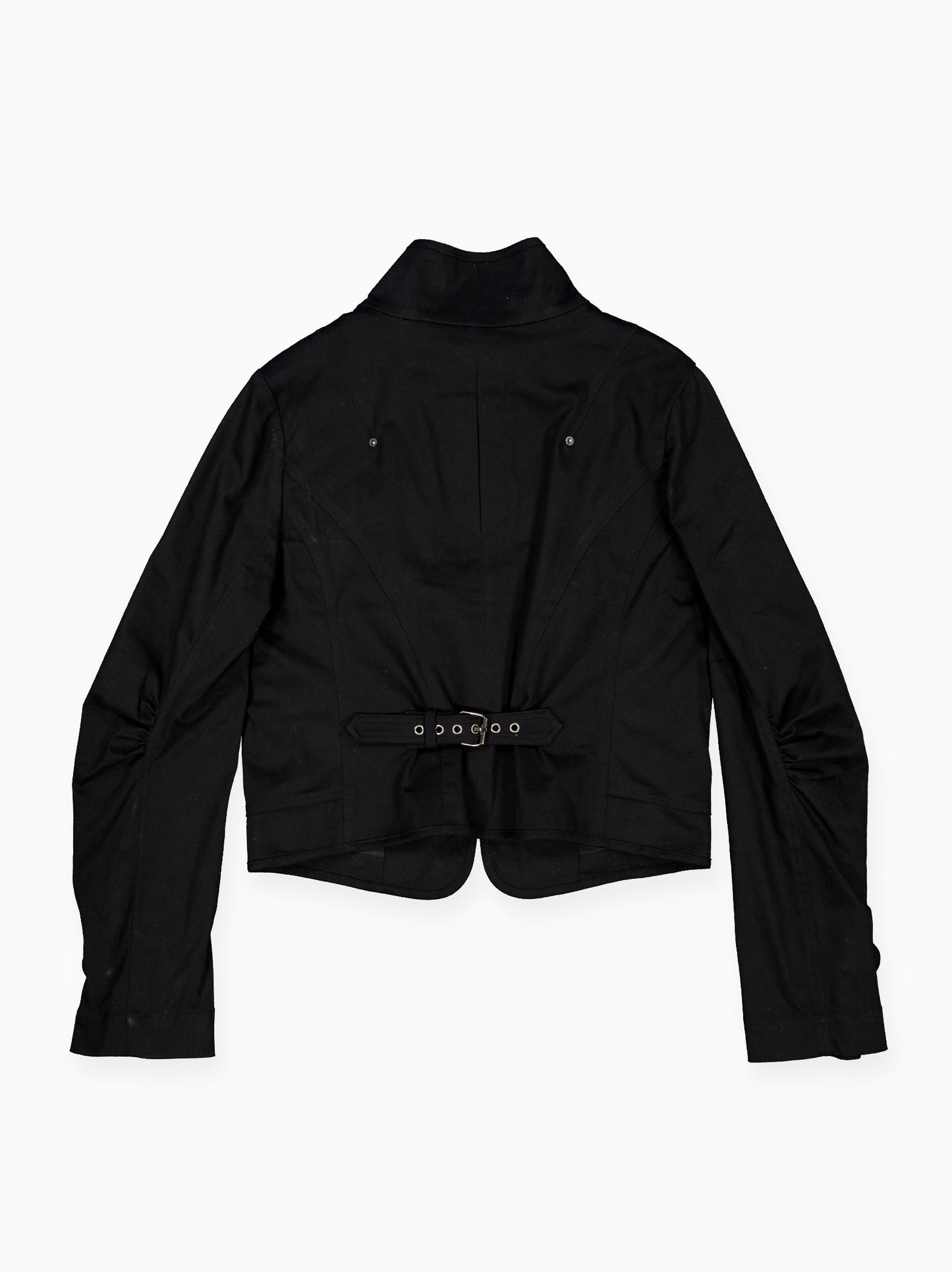 Chaqueta negra utilitaria con ajustes de hebilla - Luz