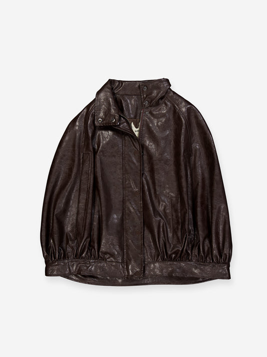 Faux leather pleated waistcoat - Noora