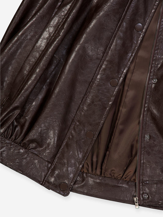 Faux leather pleated waistcoat - Noora
