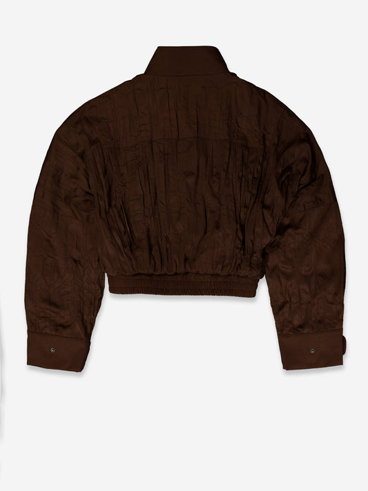 Cazadora bomber cropped efecto arrugado - Bette