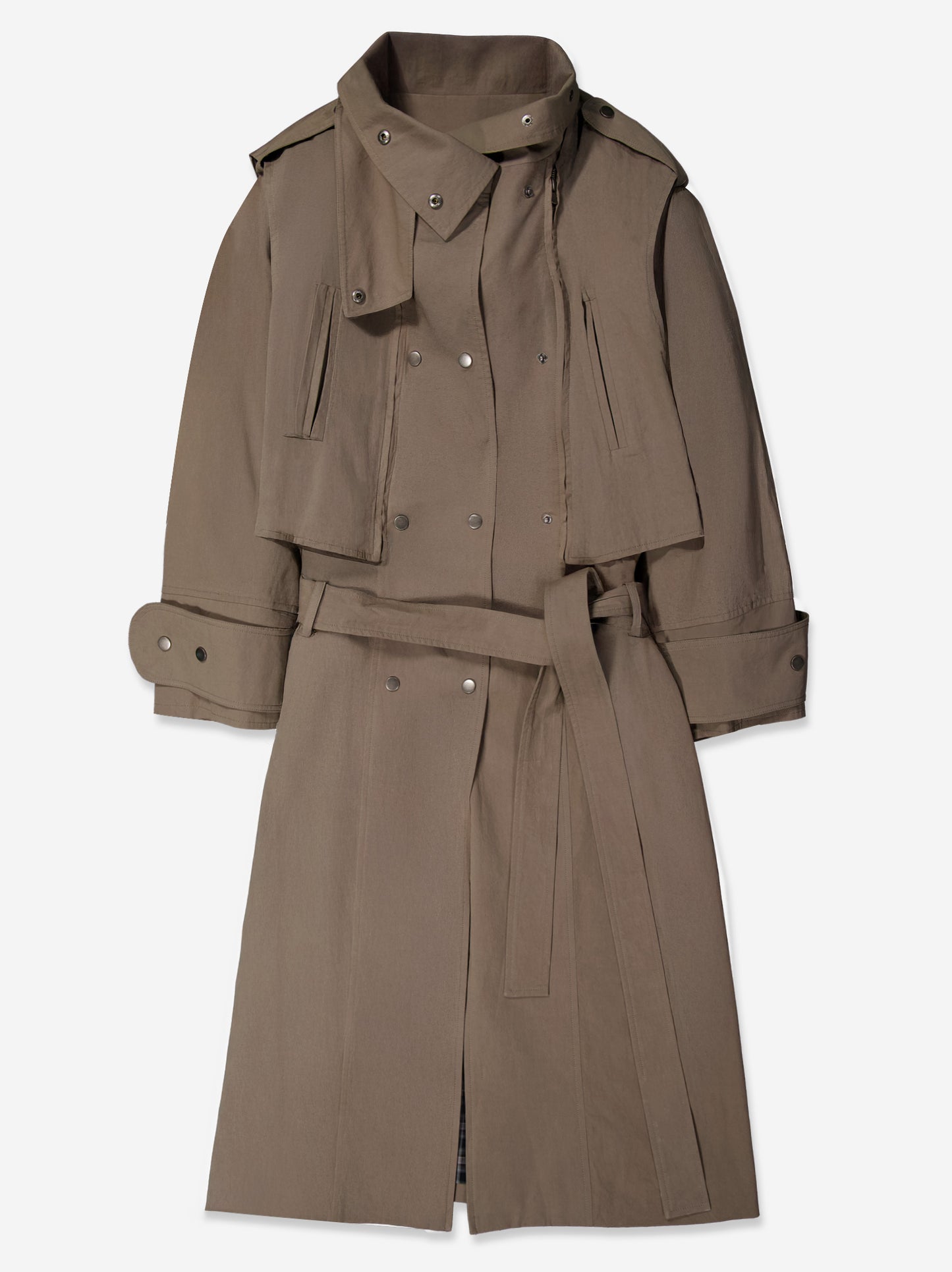 Trench coat with convertible top panel - Mawi
