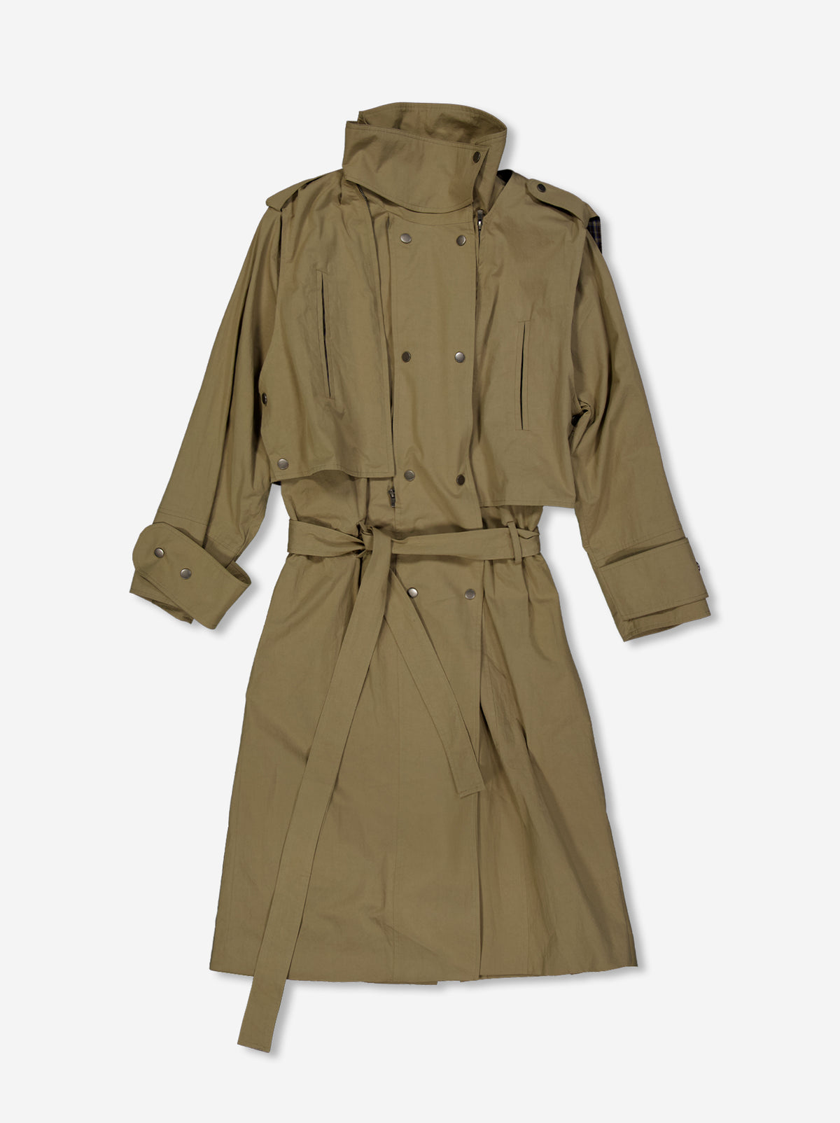 Trench coat with convertible top panel - Mawi