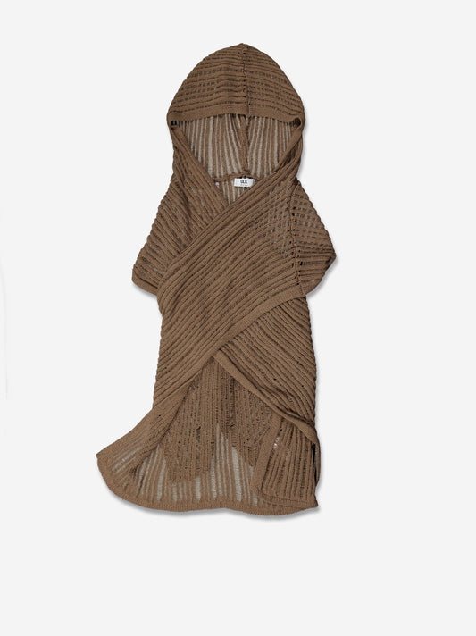 Multi-position knitted cardigan with hood - Venus