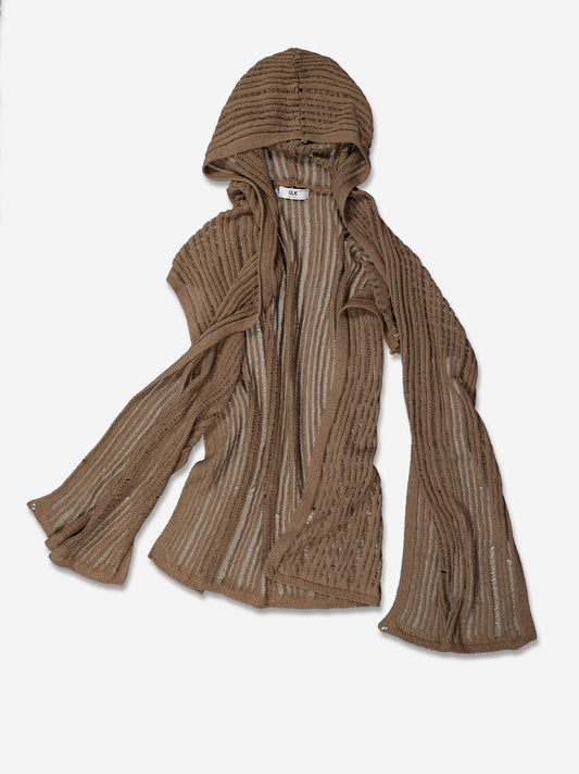 Multi-position knitted cardigan with hood - Venus