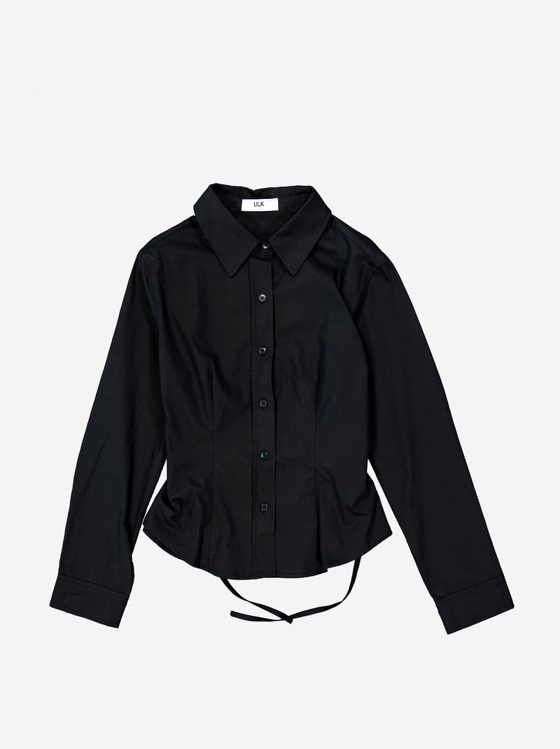 Camisa negra con ajuste trasero - Mirae