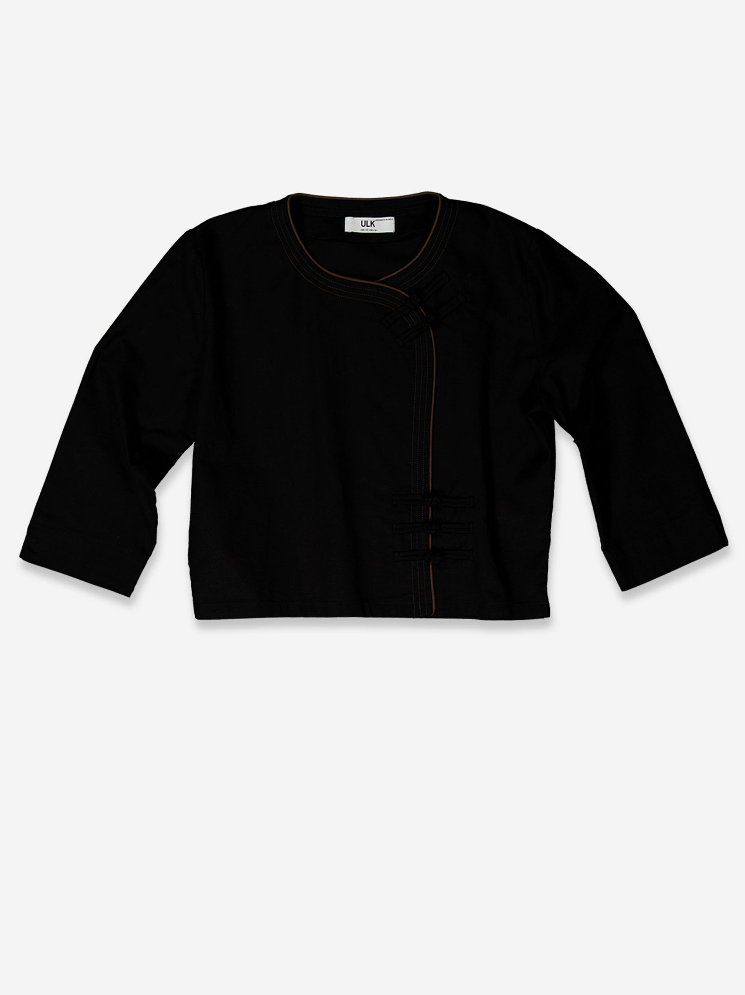Chaqueta de lino asimétrica estilo oriental - Lupe