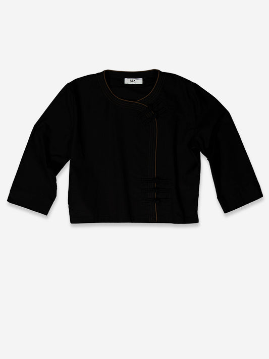 Chaqueta de lino asimétrica estilo oriental - Lupe
