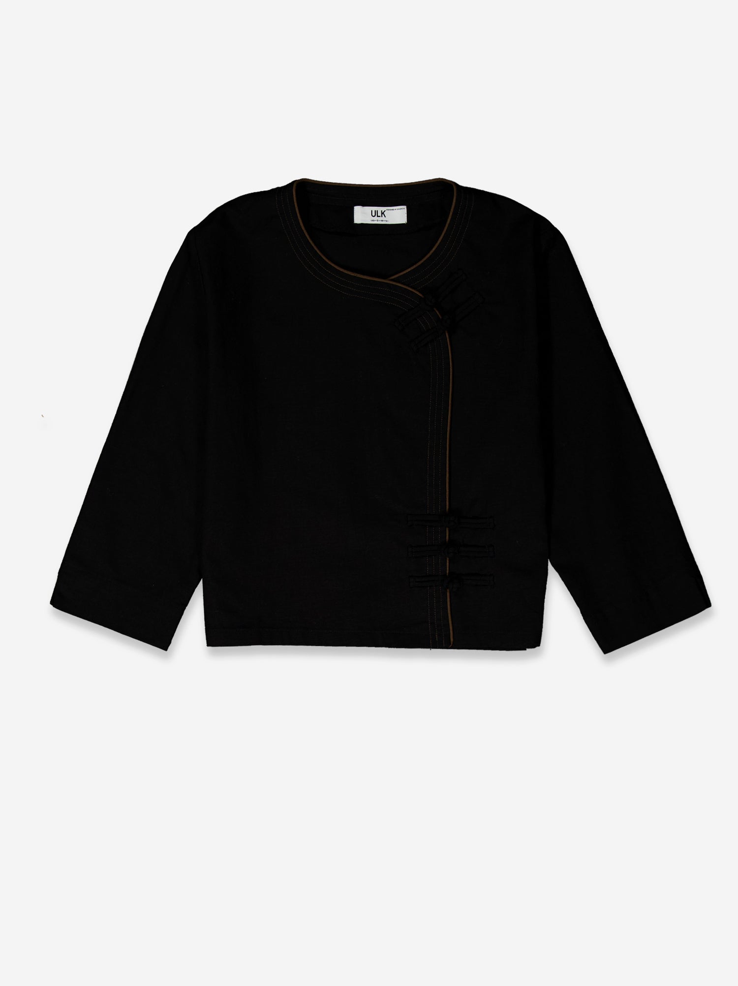 Chaqueta de lino asimétrica estilo oriental - Lupe