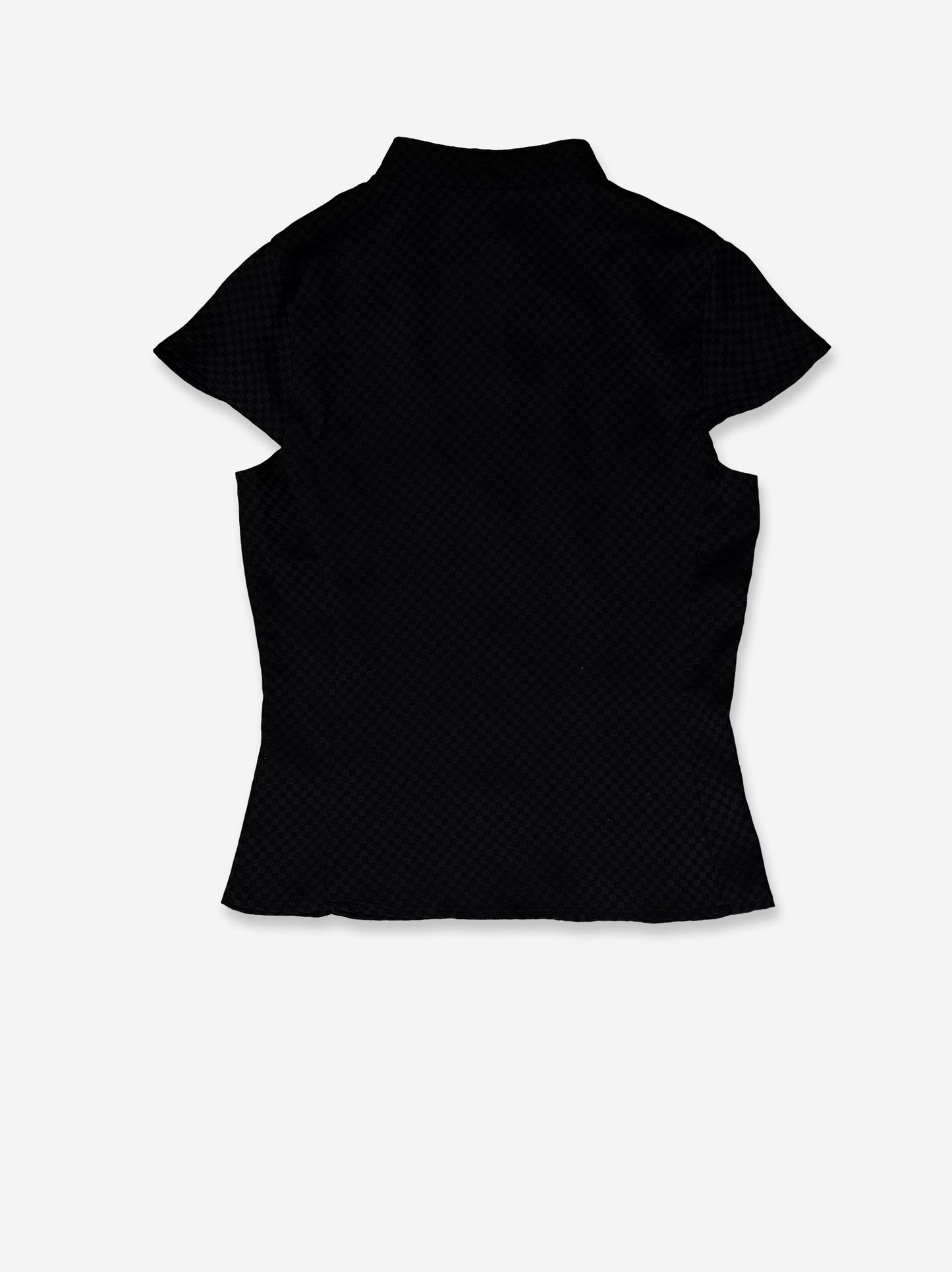 Camisa satinada negra con estampado jacquard - Rin