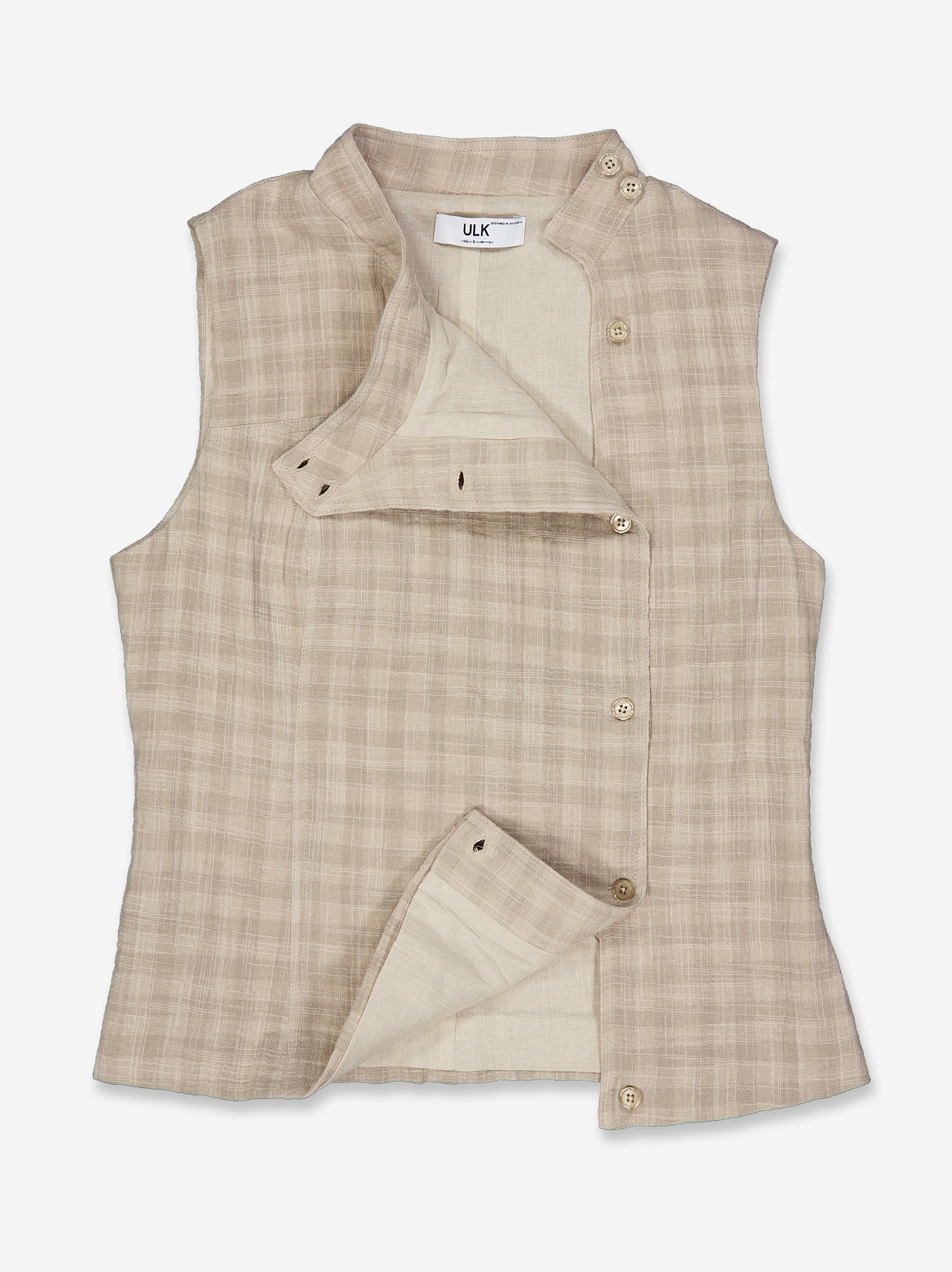 Top beige sin mangas con cierre cruzado - Formette