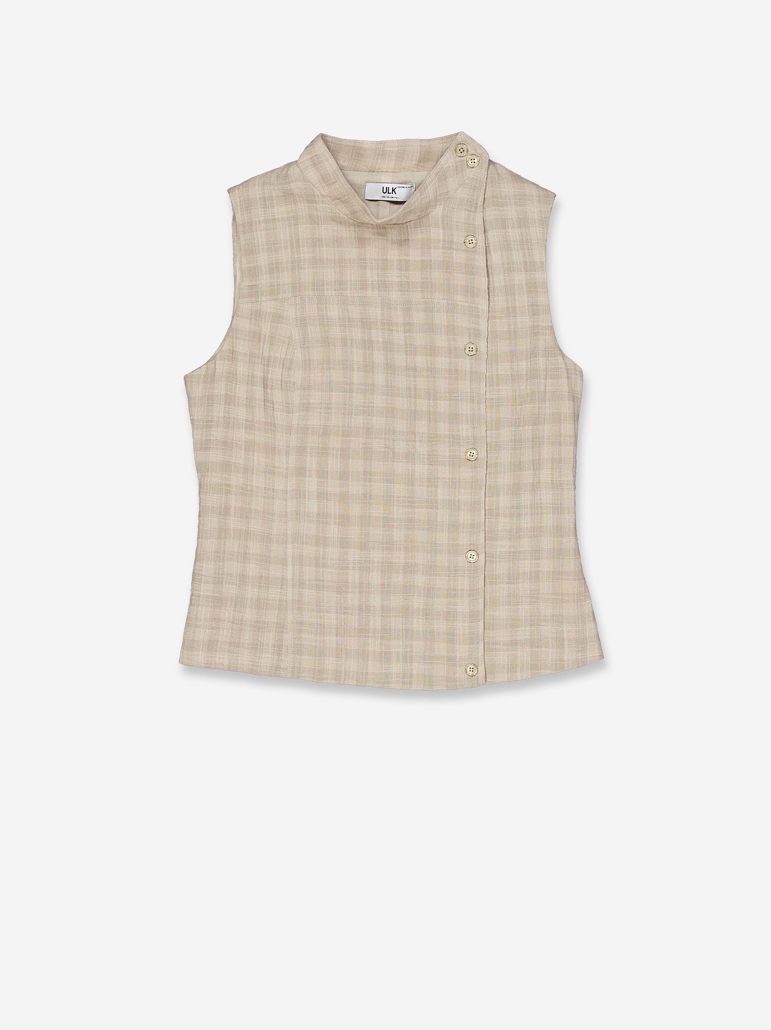 Beige sleeveless crossover top - Formette
