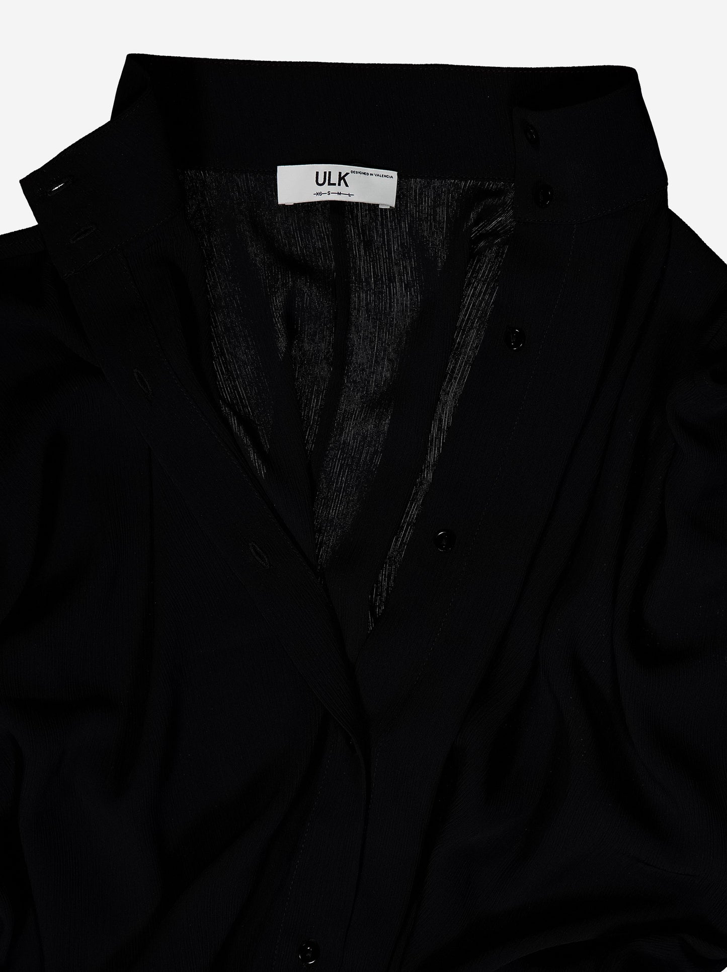 Camisa fluida negra con bajo ajustable - Kaika