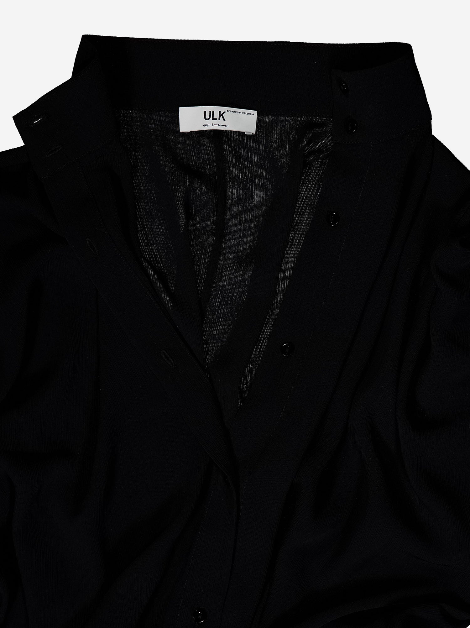 Black fluid shirt with adjustable hem - Kaika