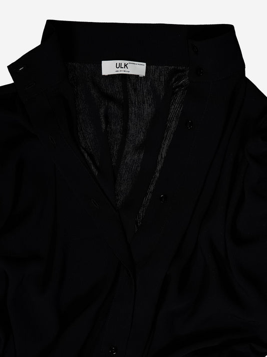 Black fluid shirt with adjustable hem - Kaika