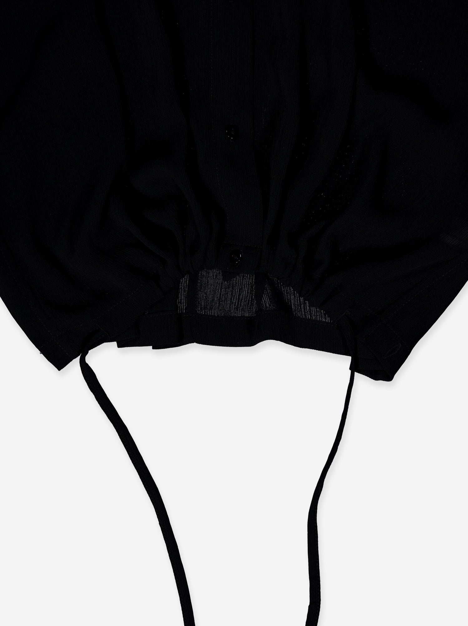 Black fluid shirt with adjustable hem - Kaika
