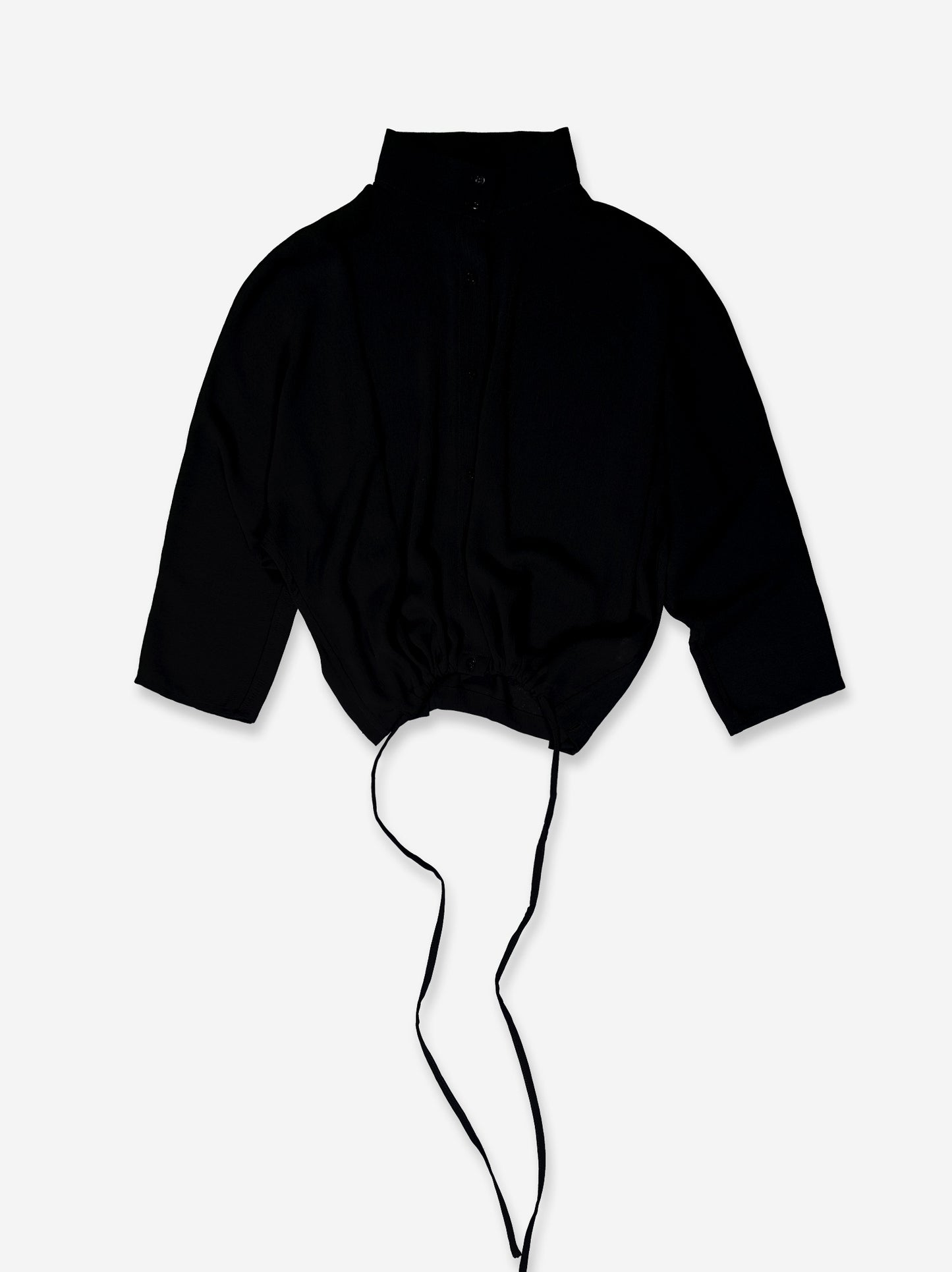 Camisa fluida negra con bajo ajustable - Kaika