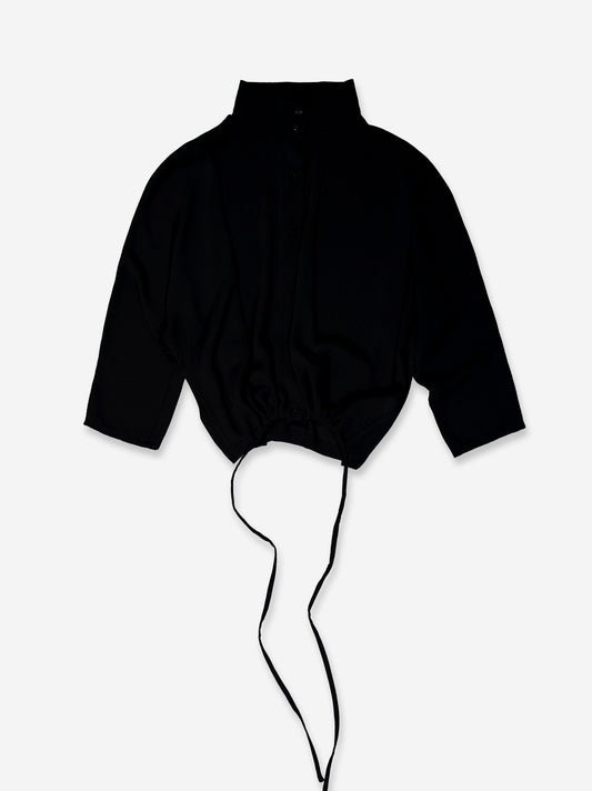 Black fluid shirt with adjustable hem - Kaika