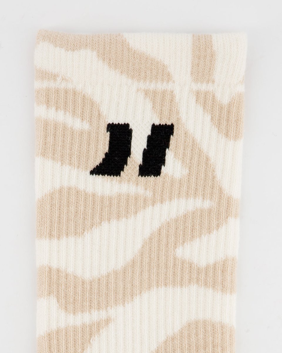 Coolway Zebra White Socks - Calcetines de caña media animal print