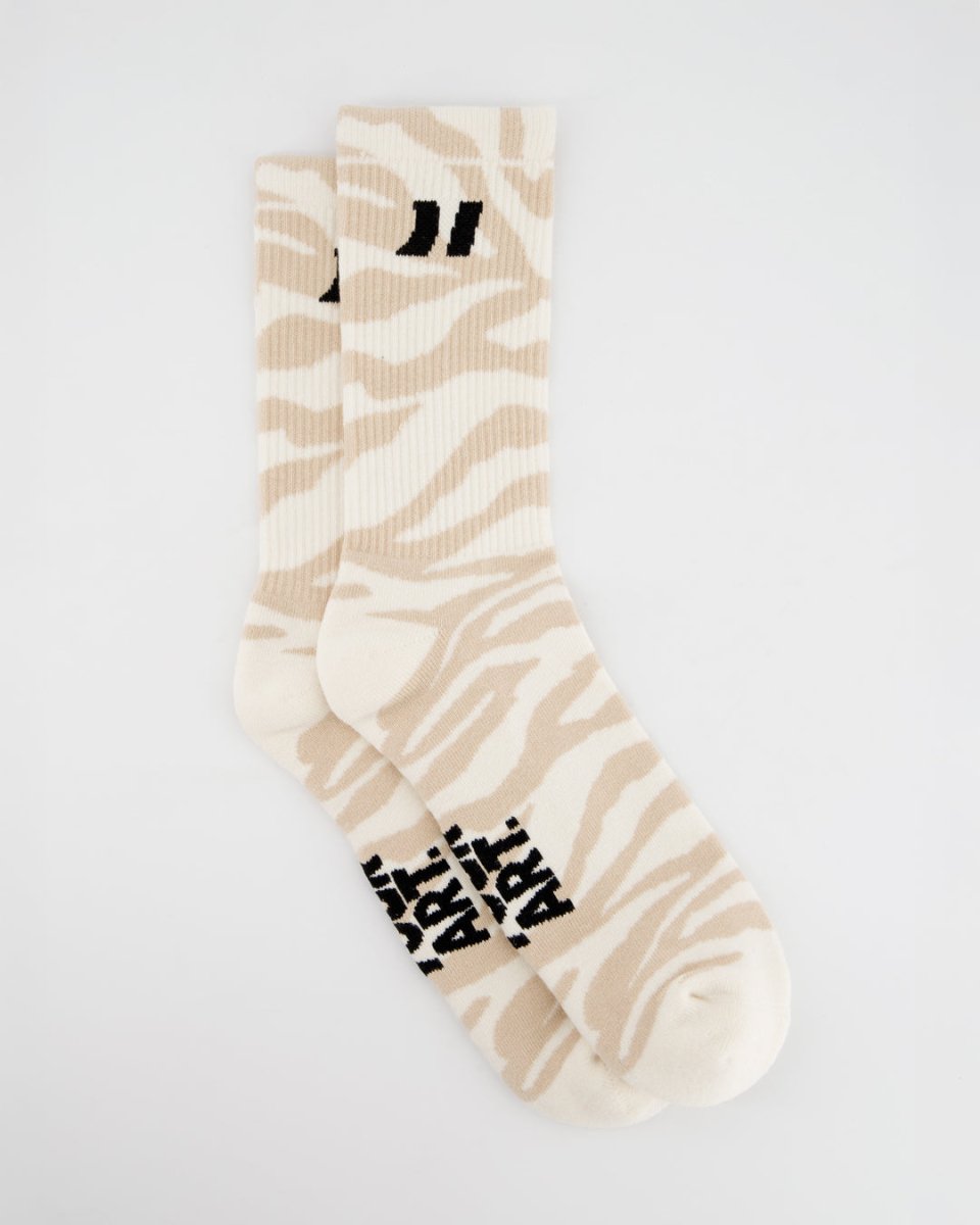 Coolway Zebra White Socks - Calcetines de caña media animal print