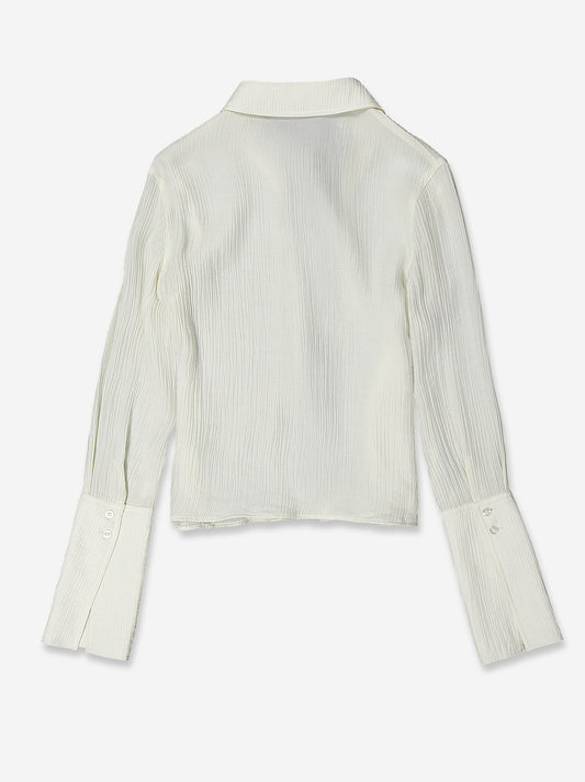 Textured white long-sleeve shirt - Camuleta