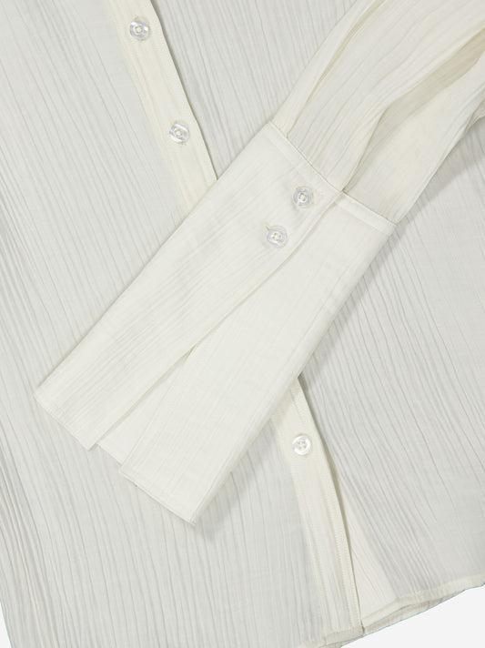 Textured white long-sleeve shirt - Camuleta