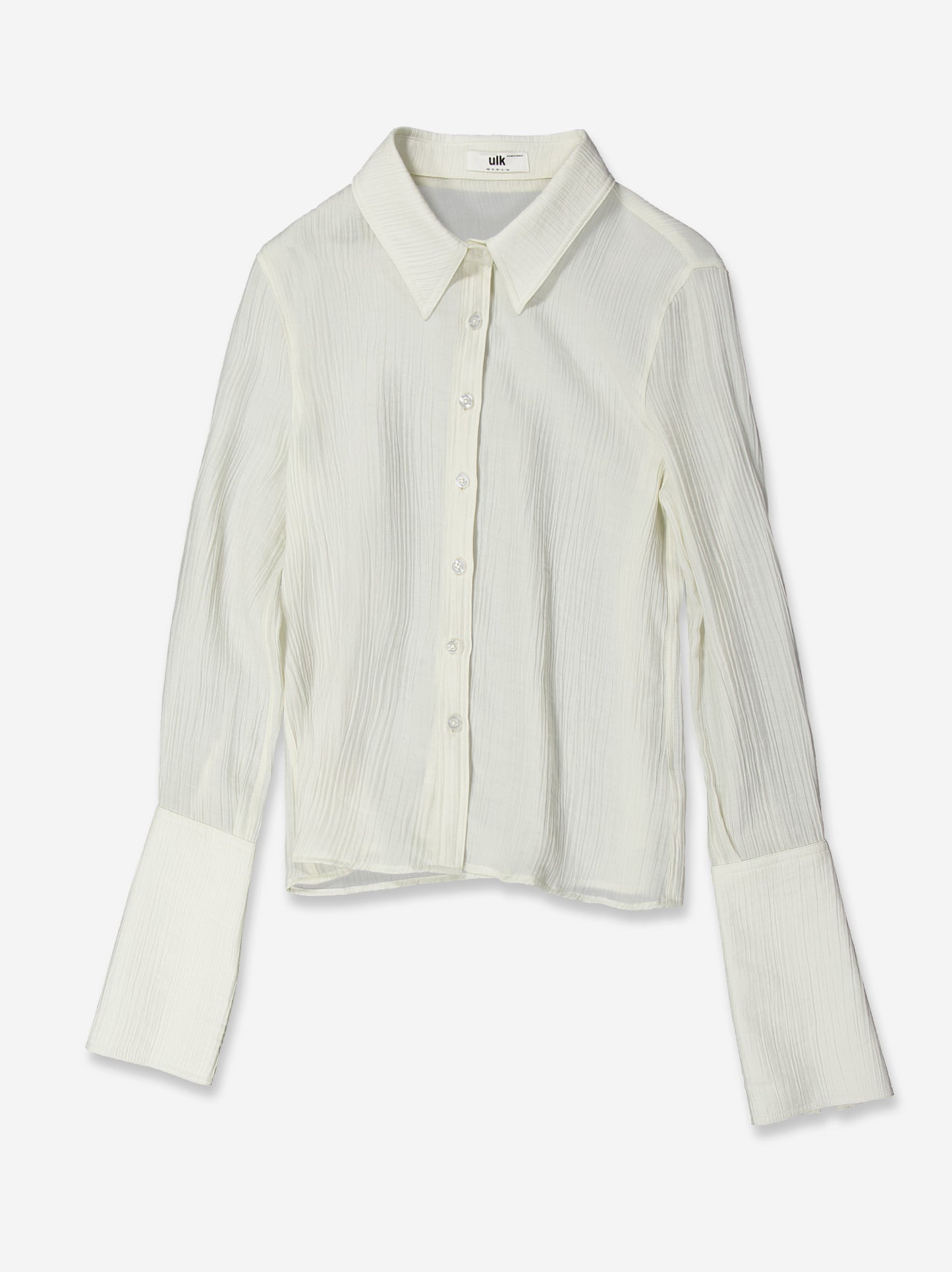Textured white long-sleeve shirt - Camuleta