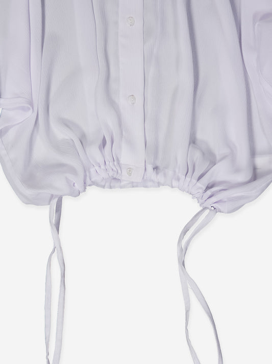 White flowing shirt with adjustable hem - Kaika